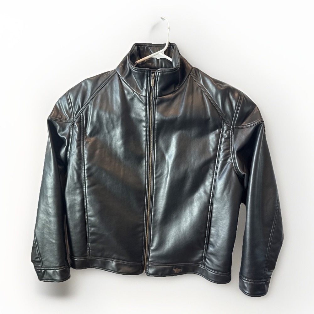 Reportage RGA Italian Leather‎ Moto Rider  Bomber Jacket Black XXL